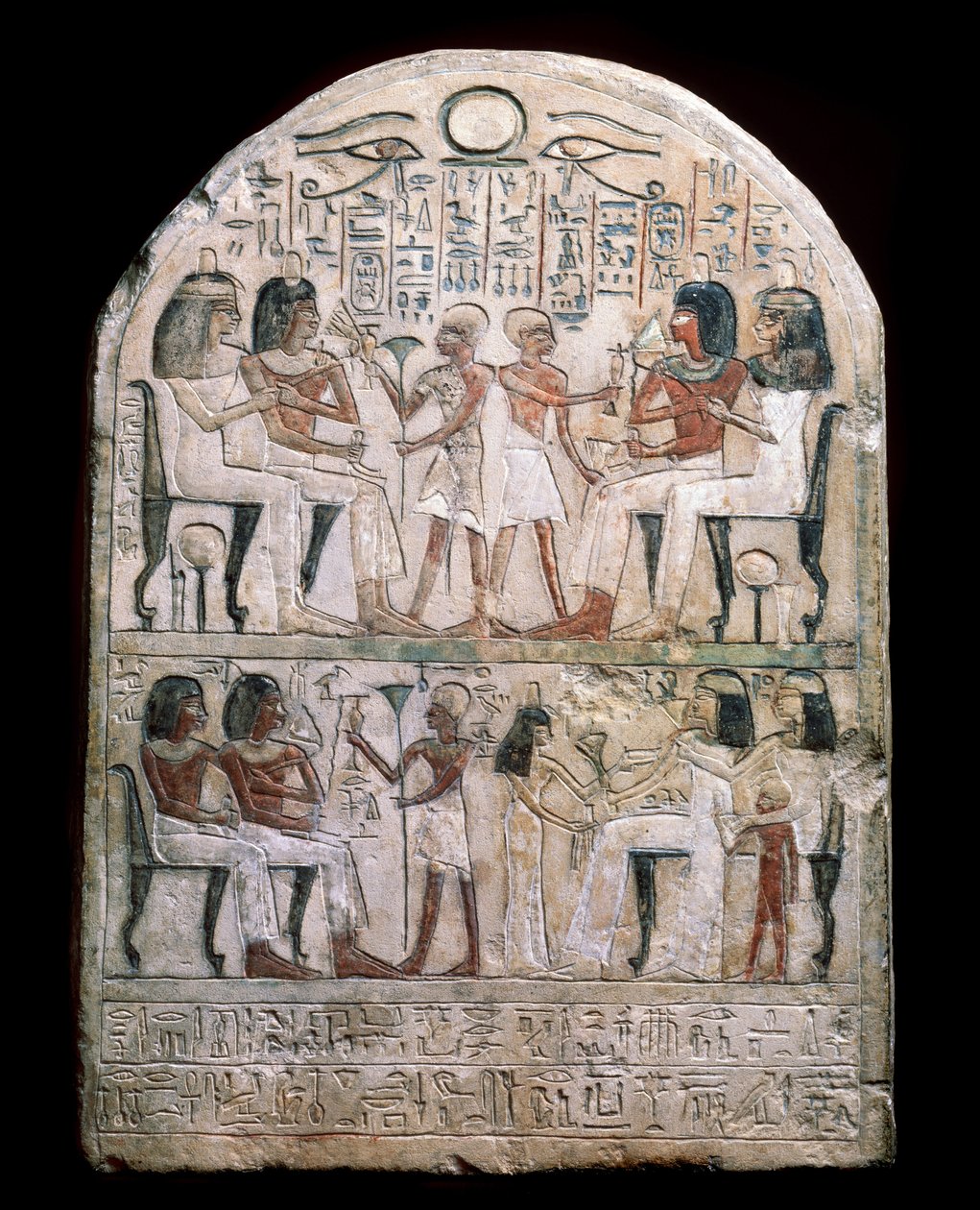 Starożytność egipska: stela ozdobiona sceną hołdu dla faraonów. Okres hellenistyczny (lub ptolemejski) 156 pne Muzeum Ermitażu, Sankt Petersburg autorstwa School Egyptian
