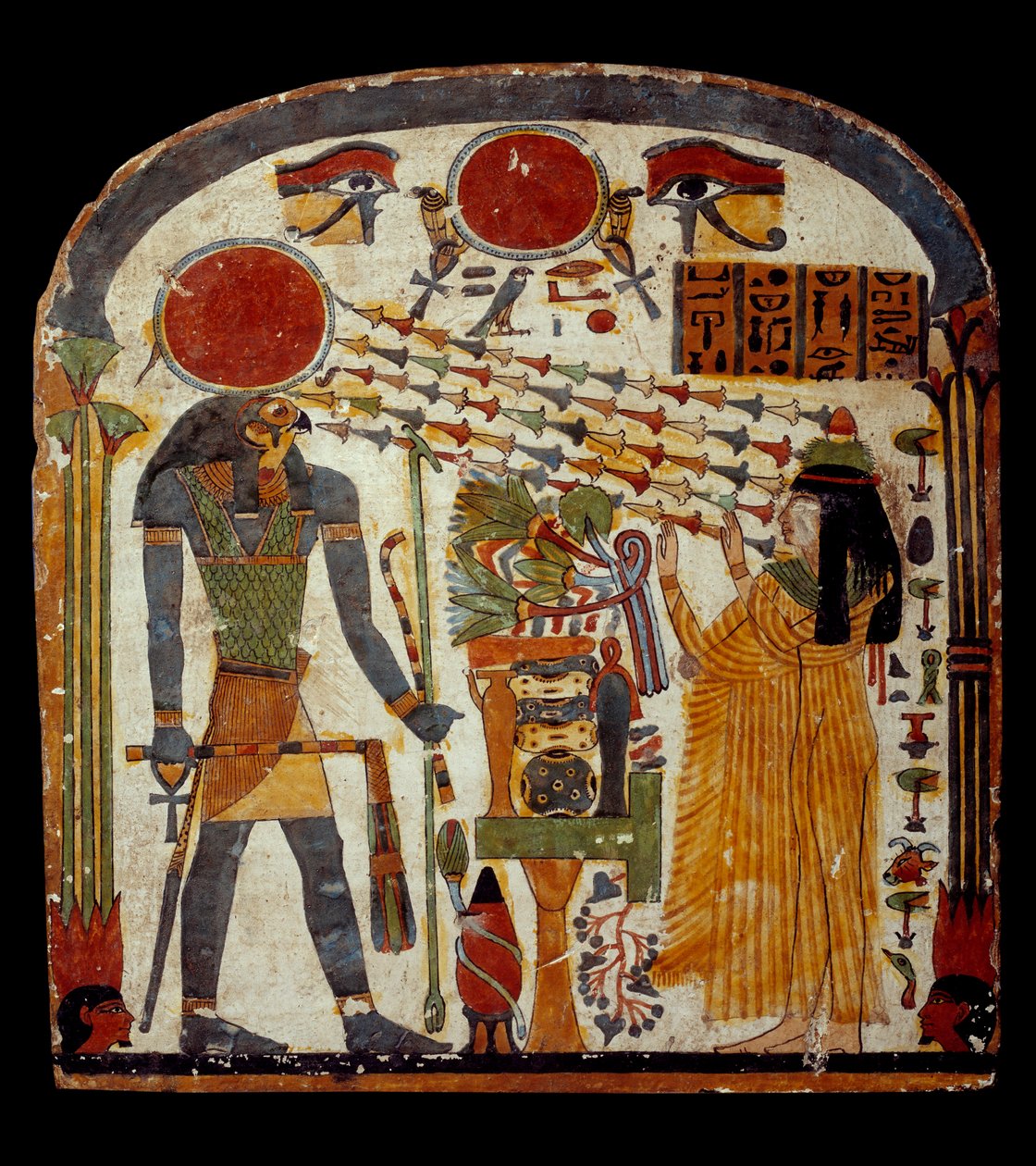 Sztuka starożytnego Egiptu: stela de taperet późny Taperet kieruje modlitwę do Re-Horachty (Re Horachty, około 900 - 800 pne) Paryż, Musee Du Louvre autorstwa School Egyptian
