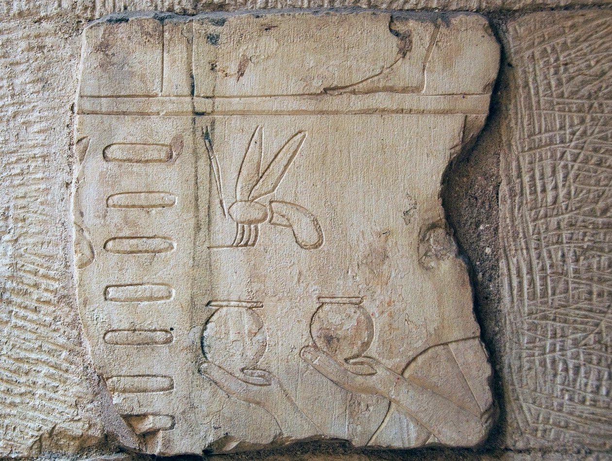Detal płaskorzeźby, Luxor (kamień) autorstwa School Egyptian