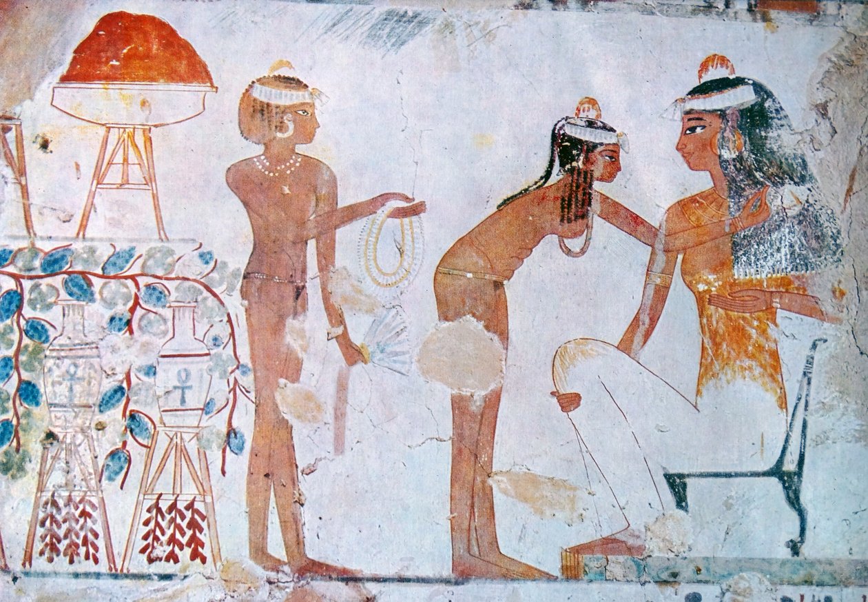 Egipskie malowidło grobowe przedstawiające przygotowania do festiwalu autorstwa School Egyptian