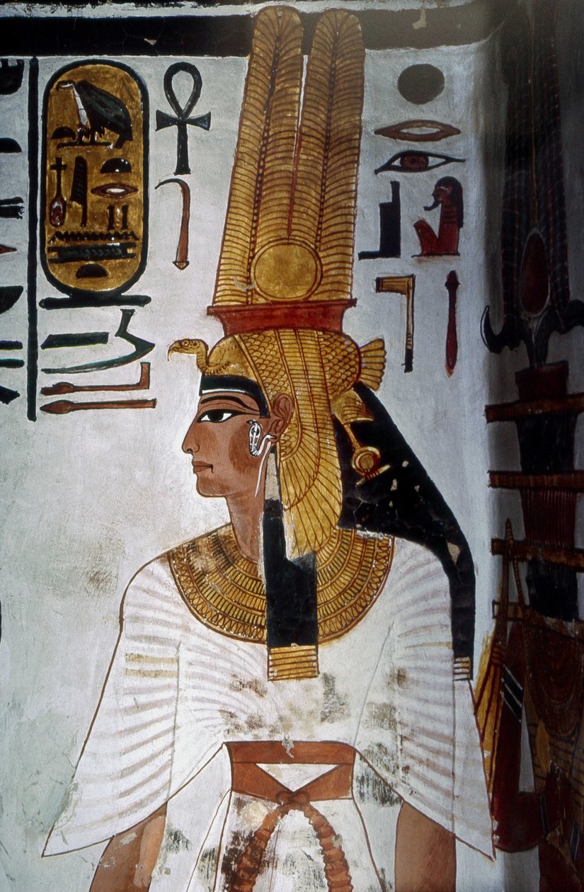 Luksor, Teby: Portret Nefertari (RAMSES II). autorstwa School Egyptian
