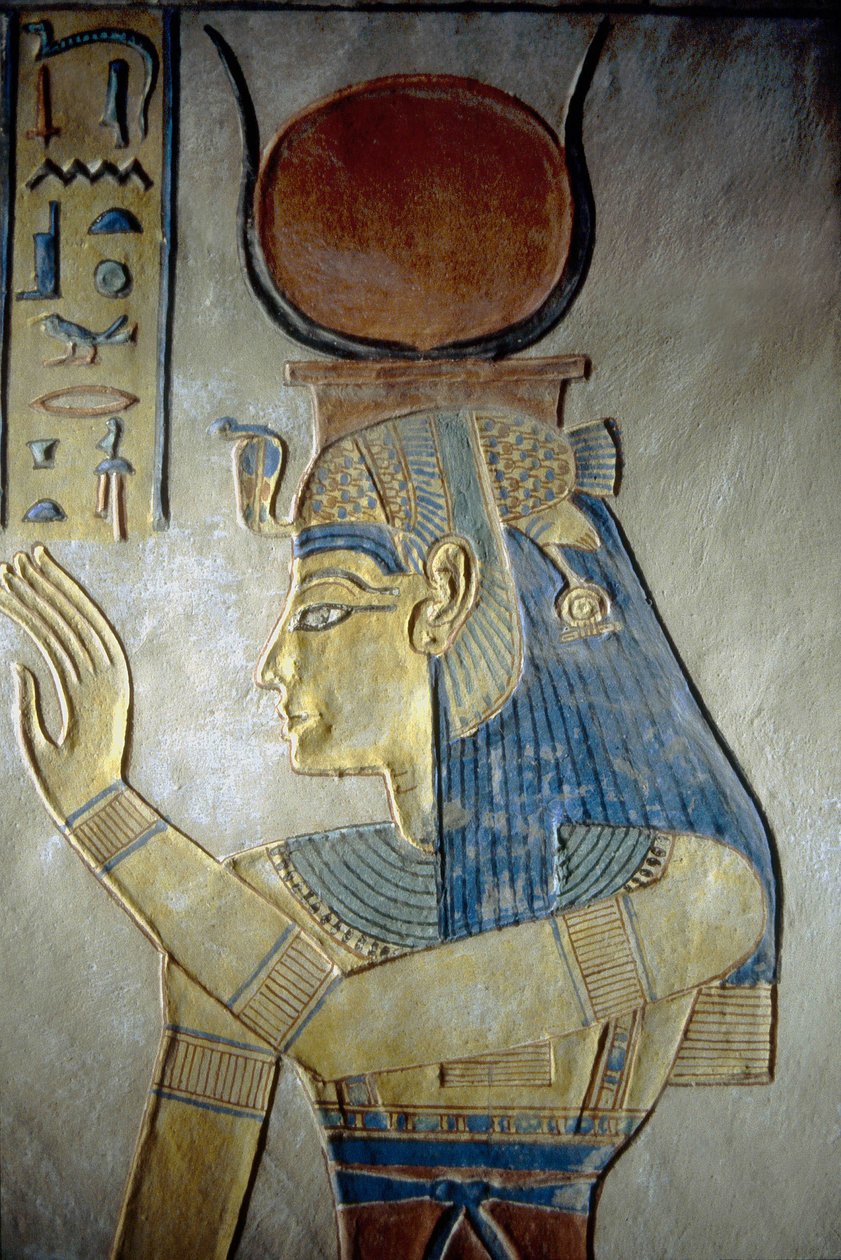 Luksor, Teby: Dolina Królowych. Grobowiec syna Ramzesa II, bogini Izydy. autorstwa School Egyptian