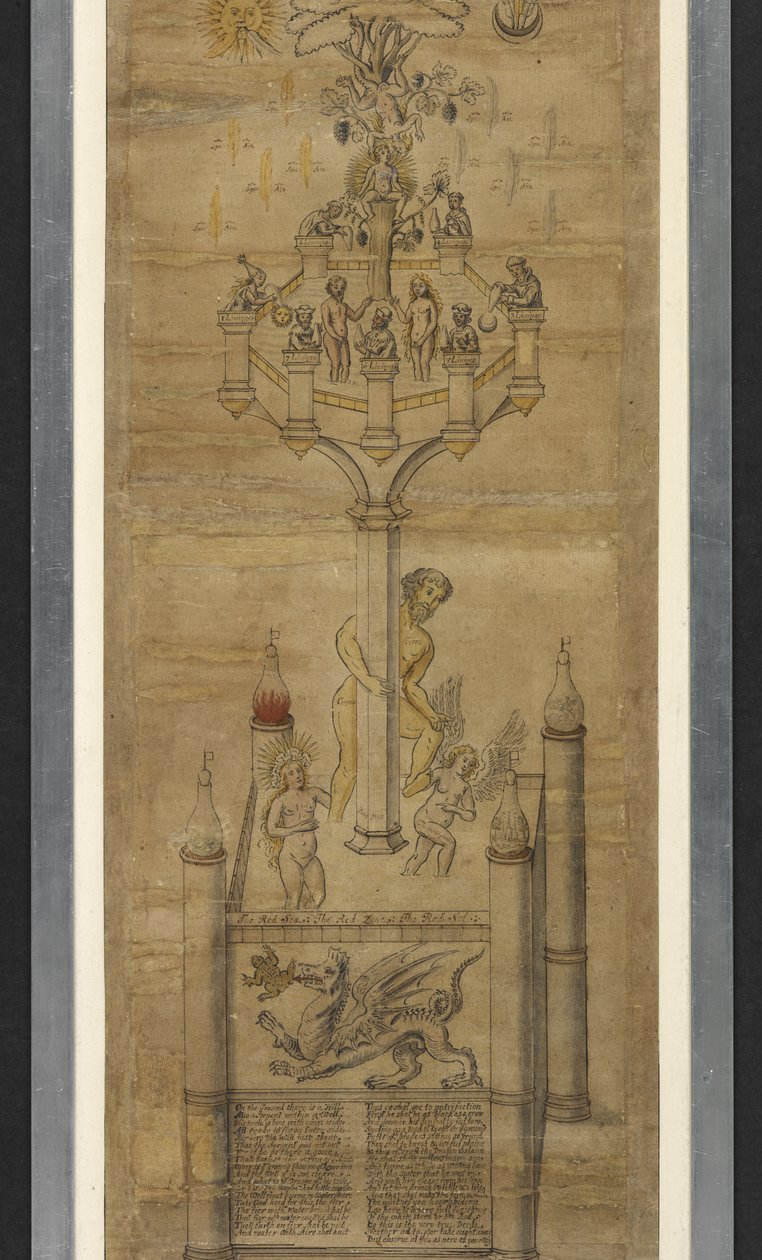 Dodaj rolki alchemiczne MS 5025 (The Ripley Scrolls) (atrament i kolor na papierze) autorstwa School English