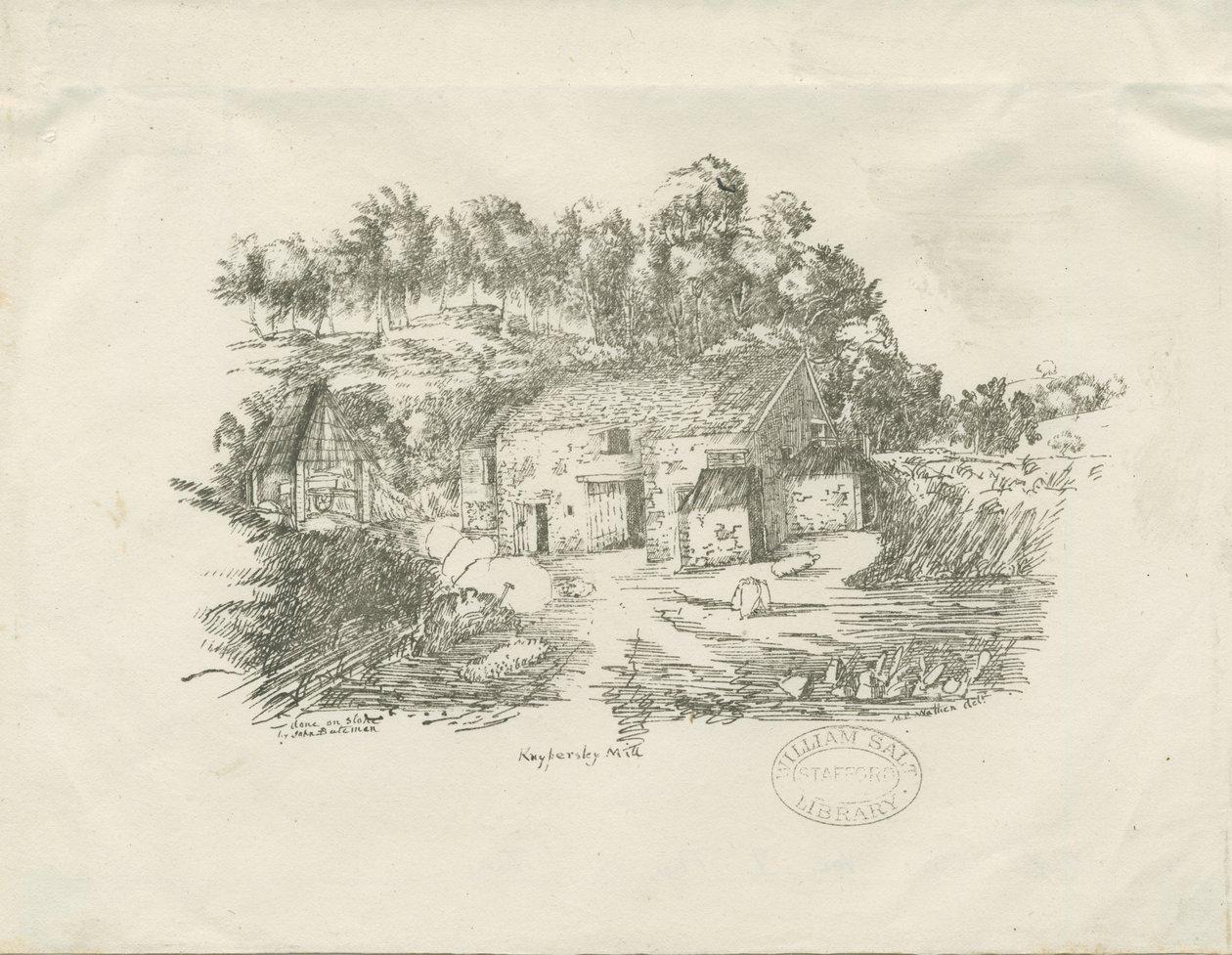 Biddulph - Knypersley Mill: litografia (winietowana), [c 1826] (druk) autorstwa School English
