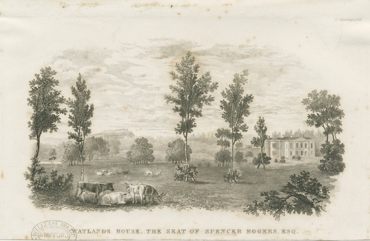 Burslem - Watlands House: grawerowanie i [?XIX wiek] (druk) autorstwa School English