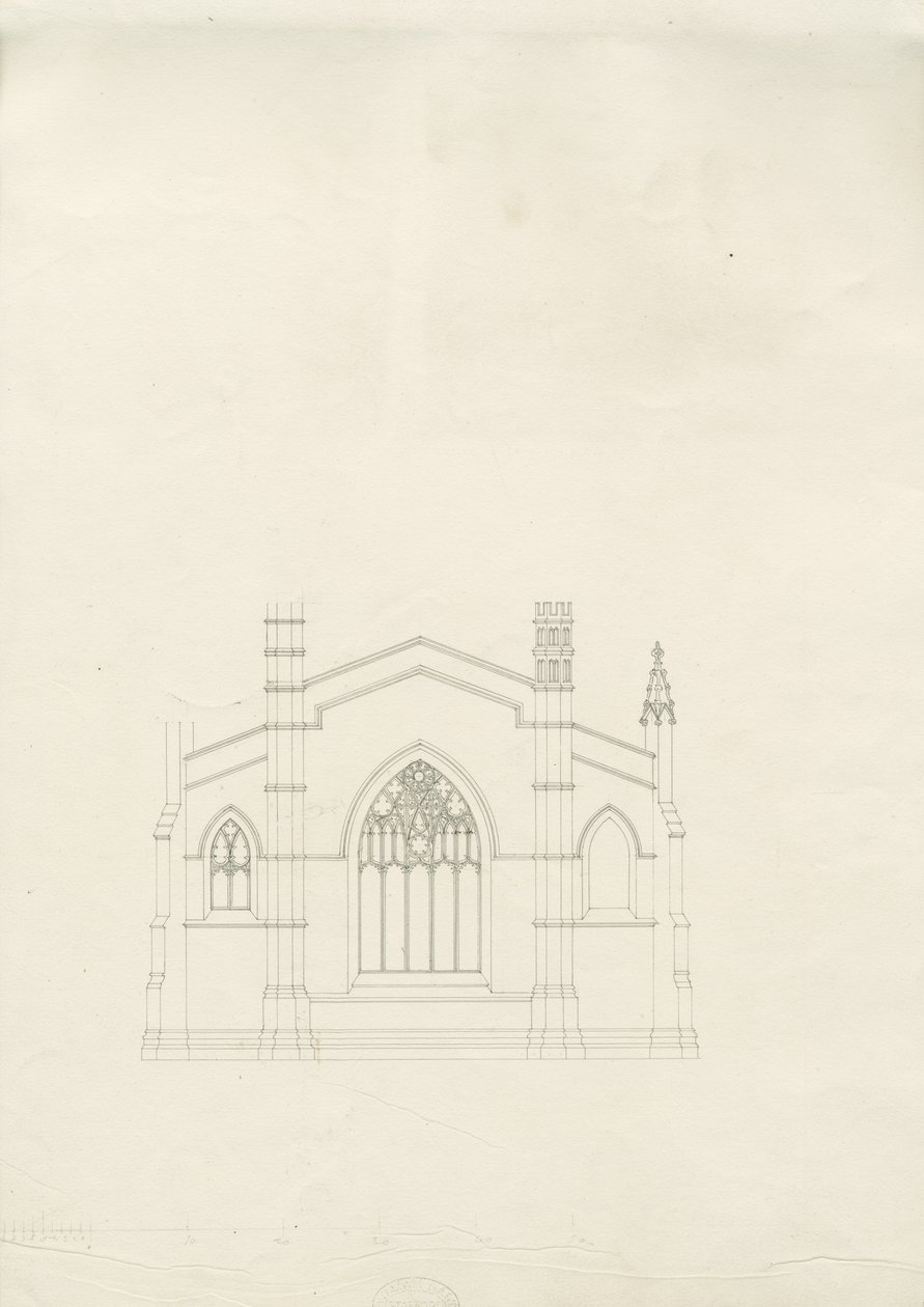 Burton-upon-Trent - Kościół Świętej Trójcy: rysunek, nd [?1820] (rysunek) autorstwa School English