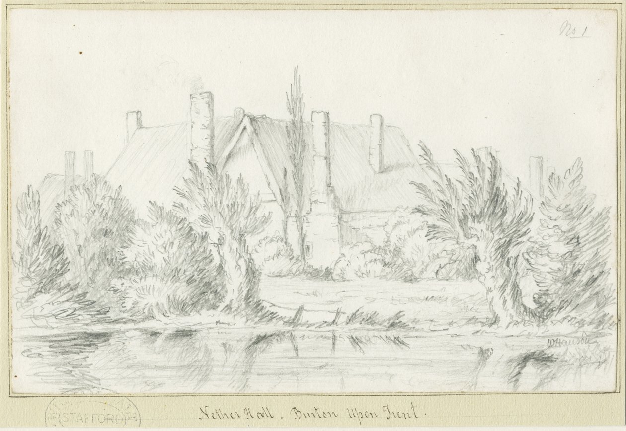 Burton-upon-Trent - Nether Hall: rysunek ołówkiem, nd [?XIX w.] (rysunek) autorstwa School English