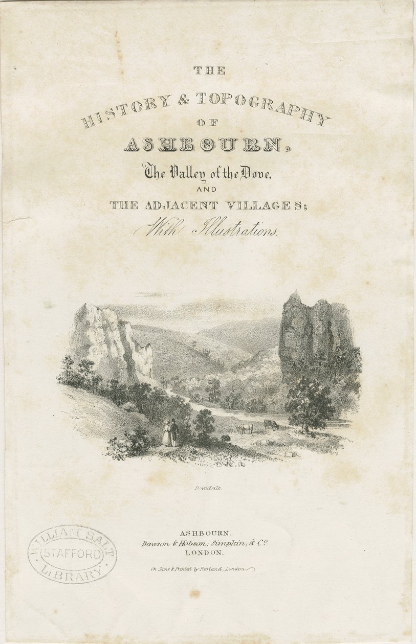 Dovedale - pejzaż: litografia (winiety) i [?XIX w.] (druk) autorstwa School English