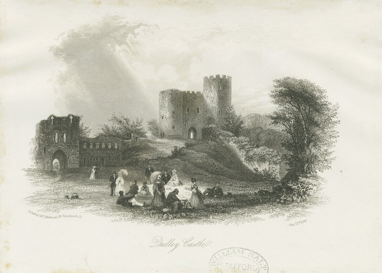 Dudley Castle - The Keep: staloryt (winietowany), bd [ok. 1841] (druk) autorstwa School English