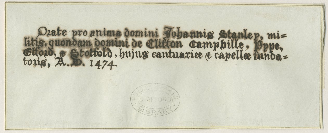 Elford Church - Grób Sir Johna Stanleya: rysunek piórem i tuszem, nd [?XIX wiek] (rysunek) autorstwa School English