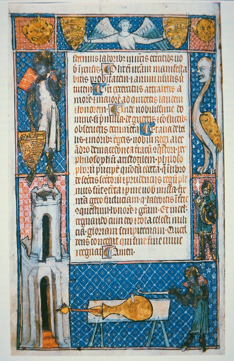 Faksymile najwcześniej datowanego obrazu pistoletu, folio z „De Notabilitatibus, Sapientiis et Prudentiis Regum” Waltera de Milemete autorstwa School English