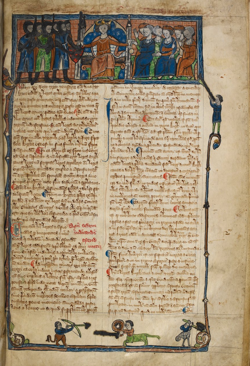 Folio z „Henric de Bracton o prawach i zwyczajach Anglii księga czwarta” lub „Bracton Treatise” autorstwa School English
