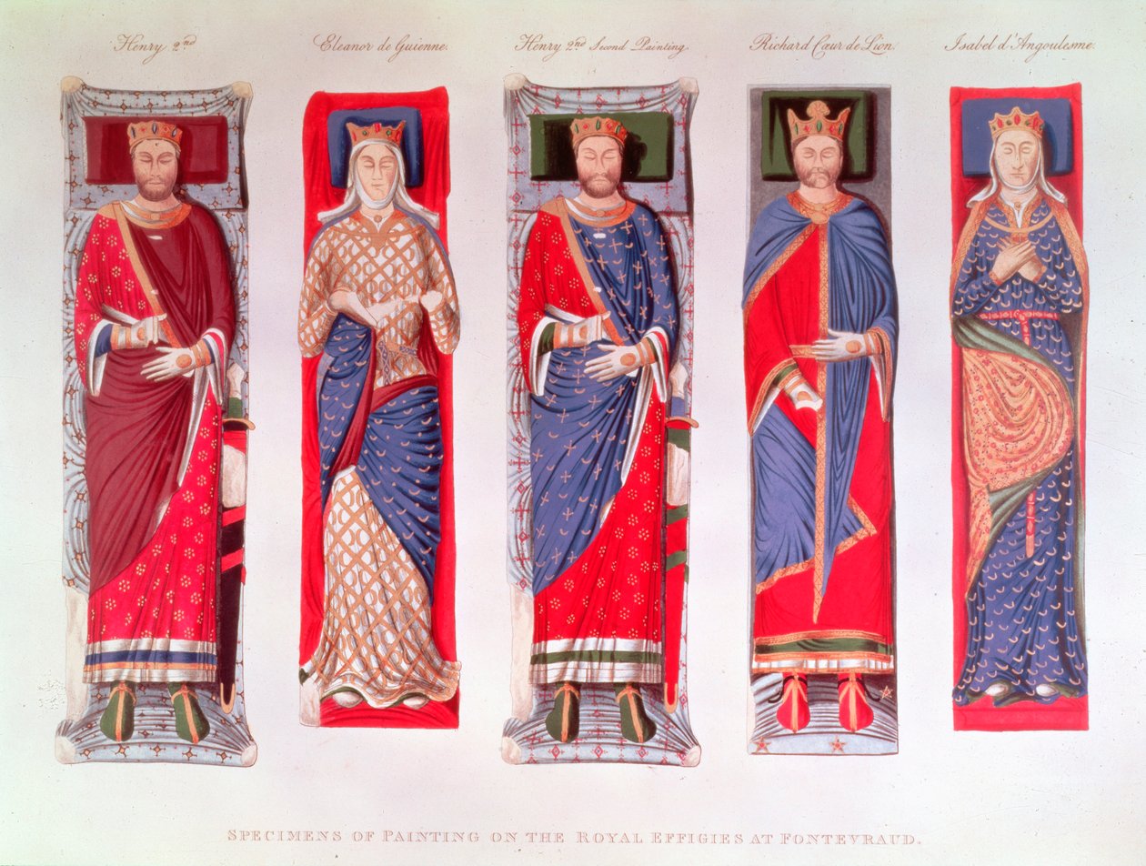 Henryk II, Eleonora Akwitańska, Ryszard I i Izabela z Angouleme (druk) autorstwa School English