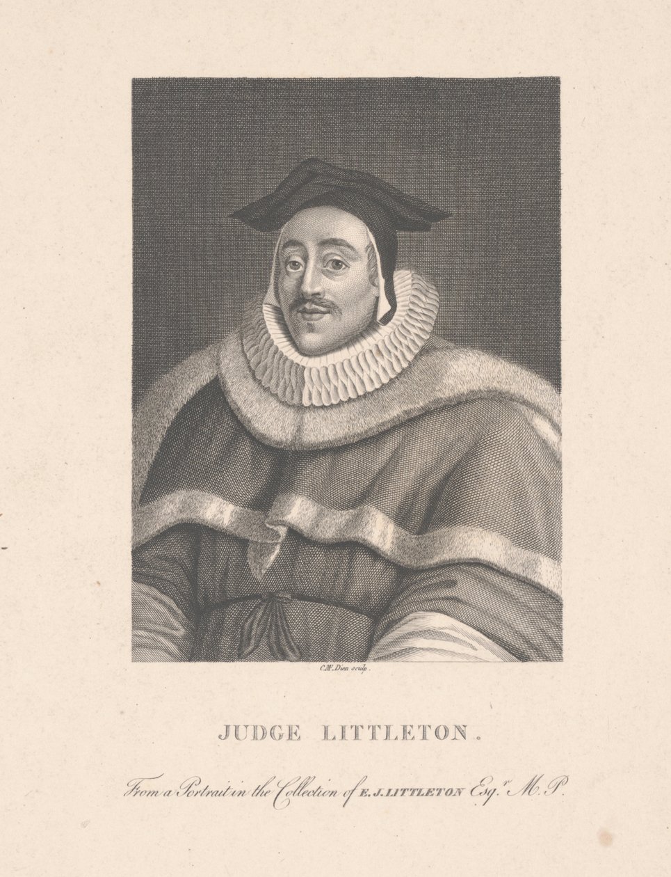 Sędzia Littleton , grawerowane przez CM Diena (grawerowanie) autorstwa School English