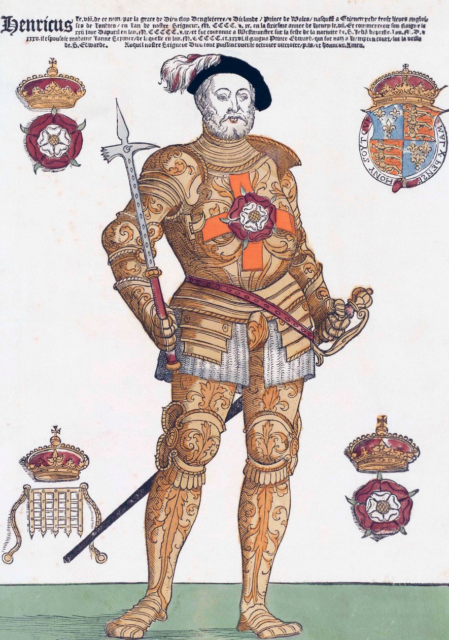 Król Anglii Henryk VIII (druk) autorstwa School English