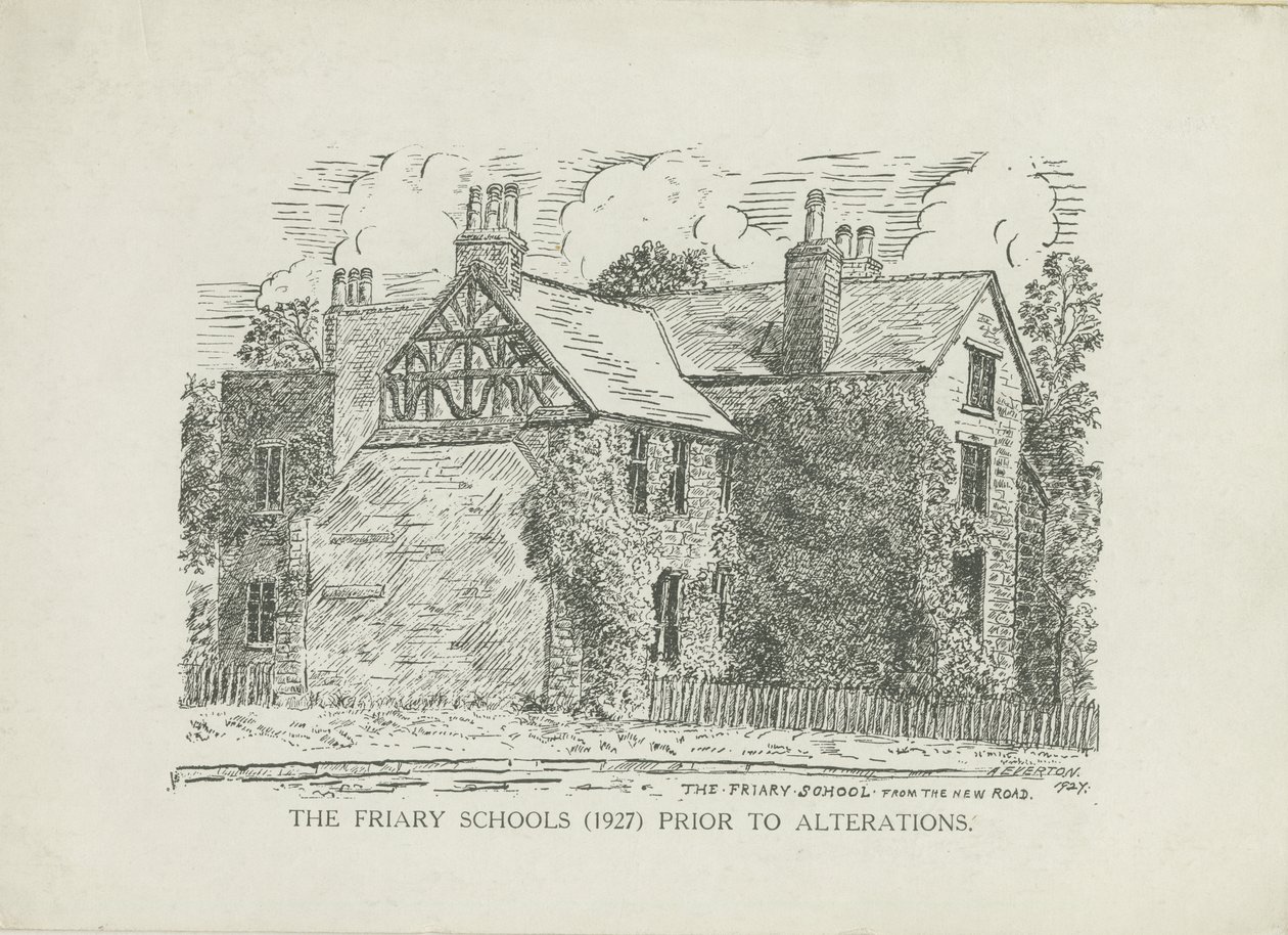 Lichfield - Szkoły klasztorne: grawerowanie linii autorstwa School English