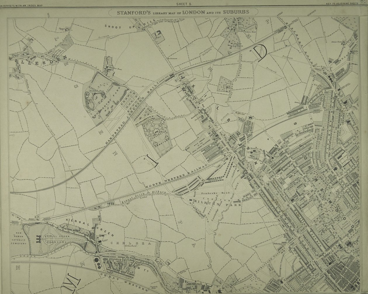 Mapa Willesden, Londyn (lito) autorstwa School English