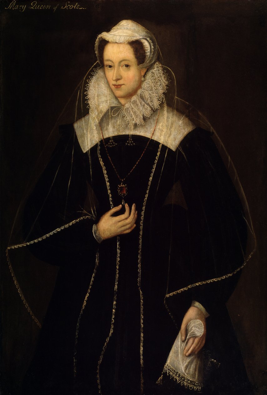 Maria (1542-87) Królowa Szkotów (olej na desce) autorstwa School English