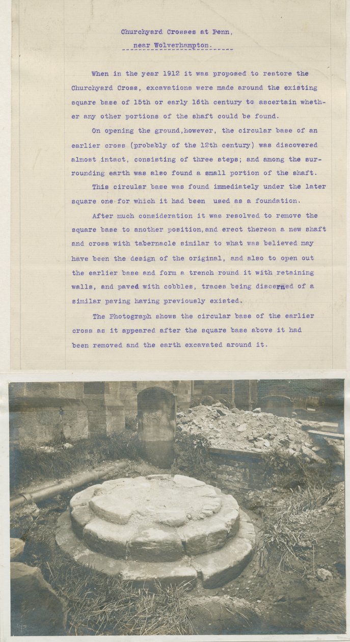 Penn Church - Remains of Ancient Cross: fotografia, nd [1912] (zdjęcie) autorstwa School English