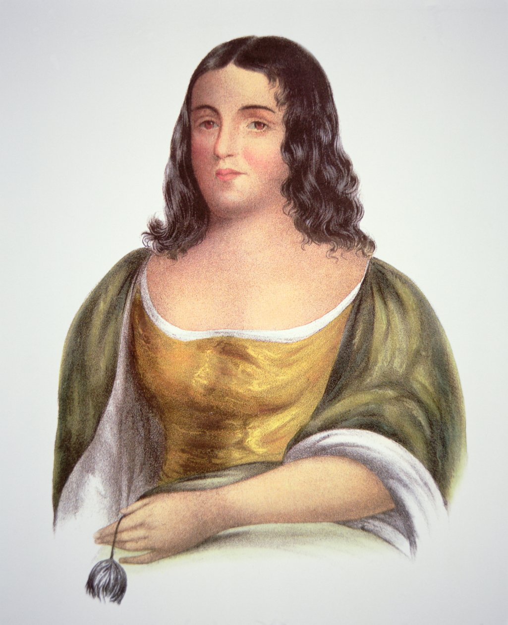 Pocahontas (ok. 1595-1617) (kolor litho) autorstwa School English