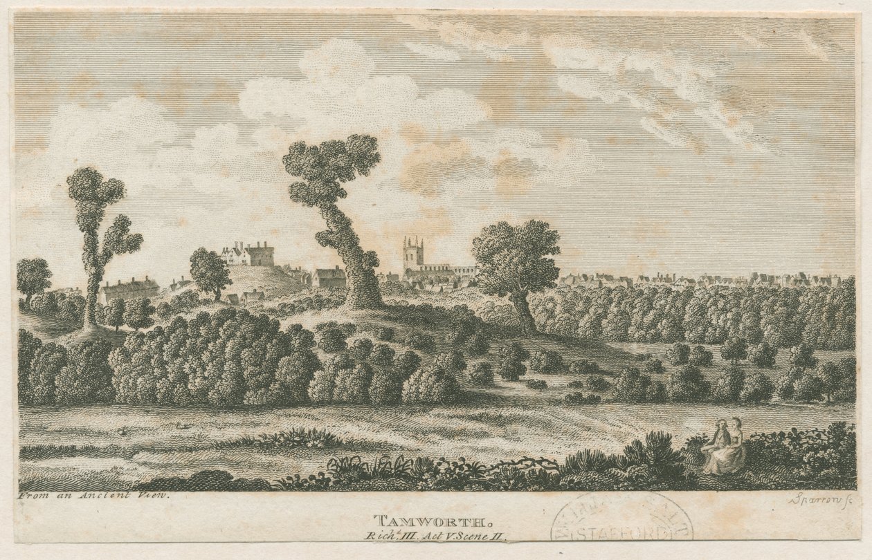 Zamek Tamworth: grawerowanie i [?XIX wiek] (druk) autorstwa School English