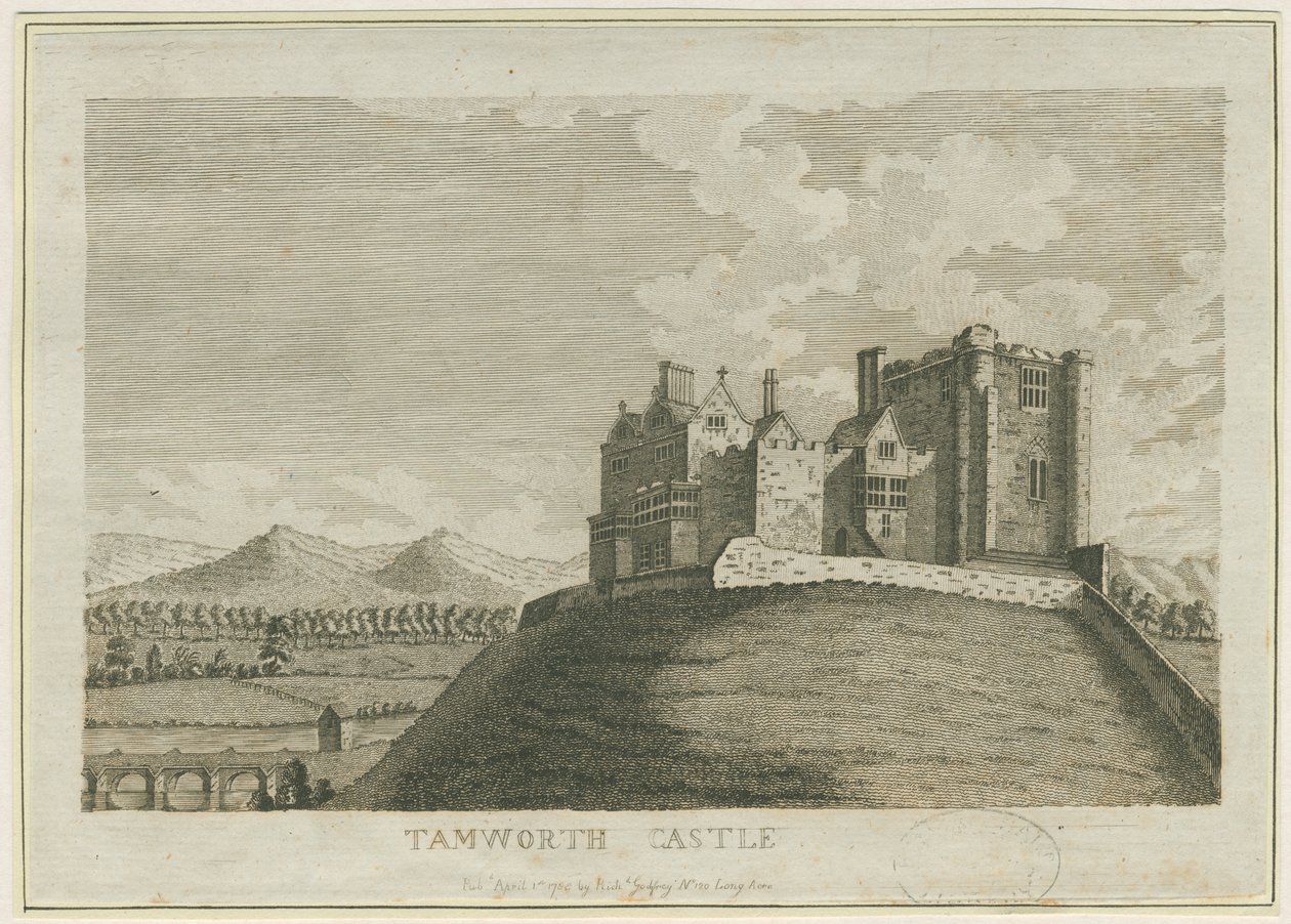Zamek Tamworth: grawerowanie, bd [ok. 1788] (druk) autorstwa School English