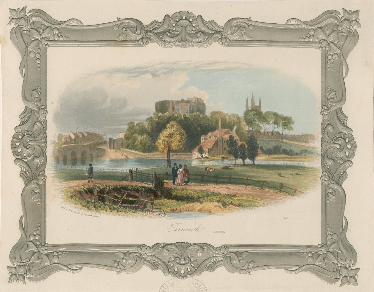 Zamek Tamworth: staloryt (barwiony), bd [ok. 1841] (druk) autorstwa School English