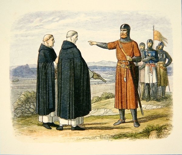 William Wallace odrzuca propozycje pokojowe braci dominikanów przed bitwą pod Stirling Bridge autorstwa School English
