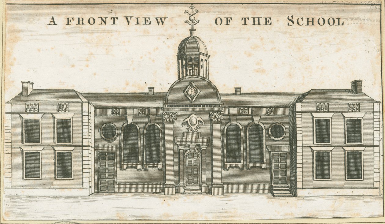 Wolverhampton - Grammar School: grawerunek akwatinty, bd [ok. 1751] (druk) autorstwa School English