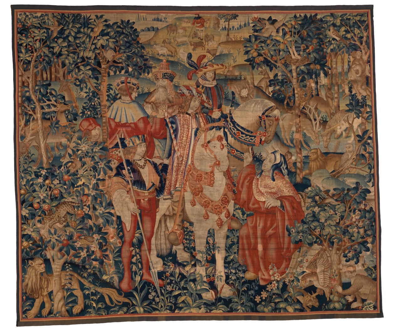 Gobelin, Aleksander i Diogenes, koniec XV-początek XVI wieku (wełna i jedwab) autorstwa School Franco Flemish