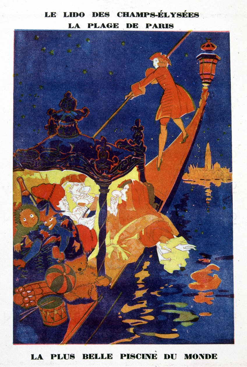 Plakat reklamowy kabaretu du Lido na Polach Elizejskich w Paryżu. autorstwa School French