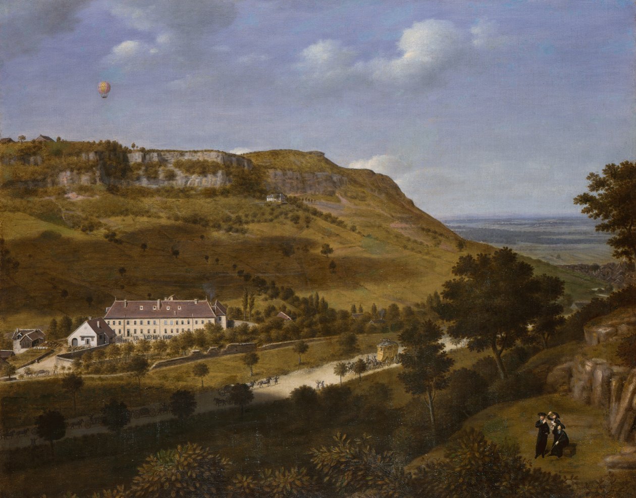 Balonowanie na Jurze (olej na płótnie) autorstwa School French