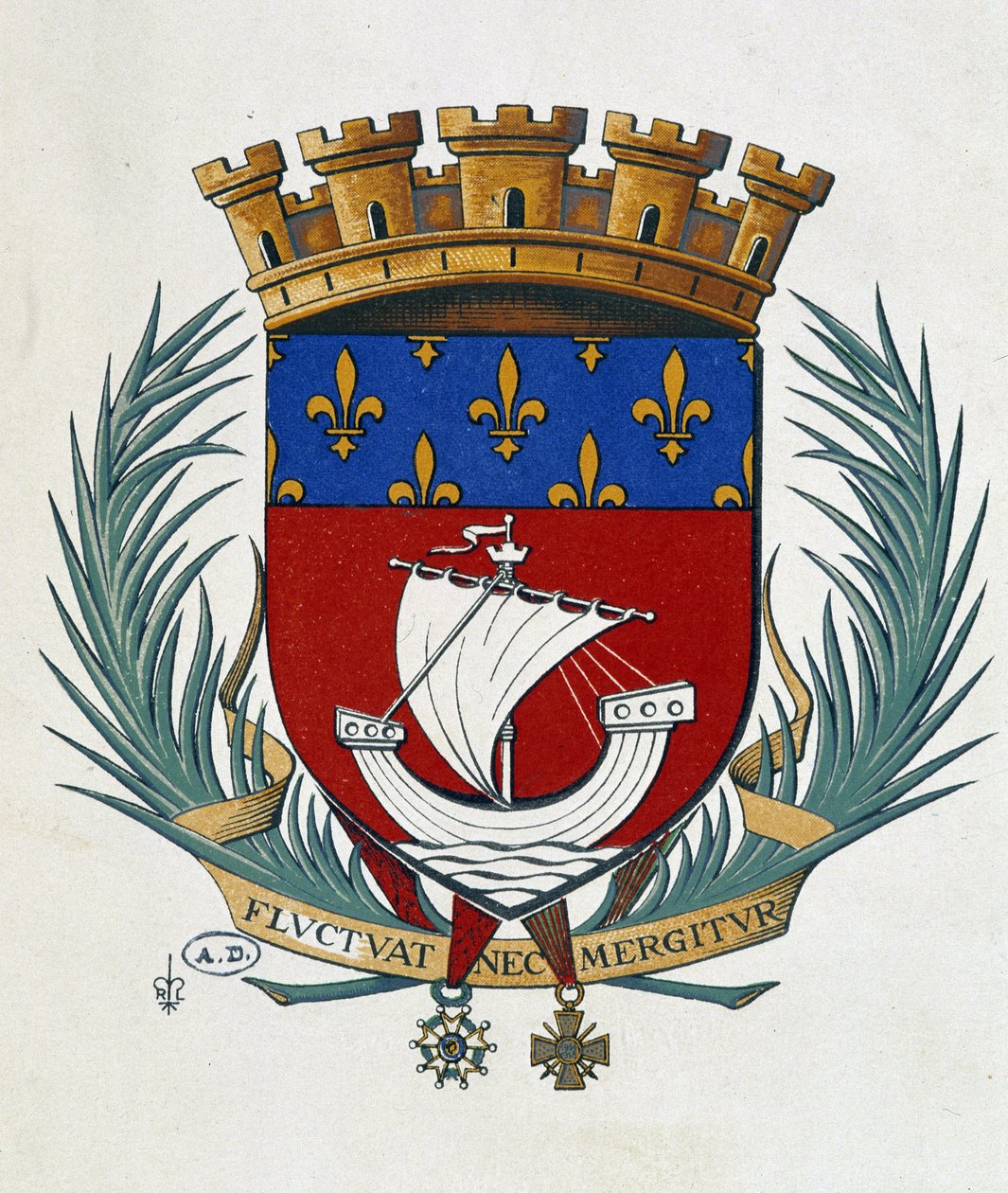 Blazon Paryża „Rzuty i zlewy” autorstwa School French