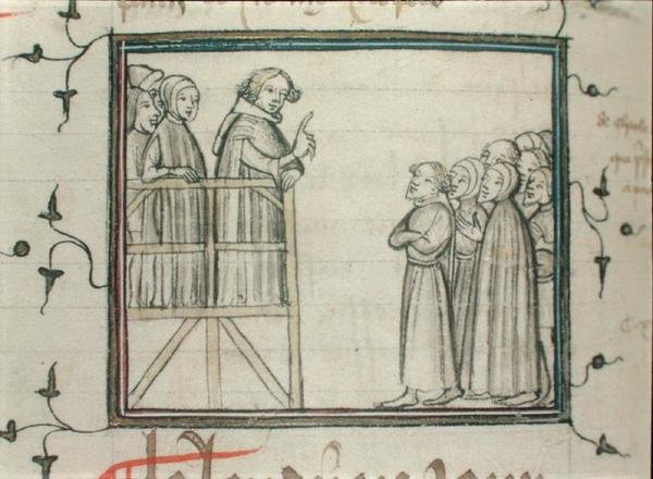 Karol V (1338-80) mądre nauczanie w Les Halles w Paryżu w 1364 r. autorstwa School French