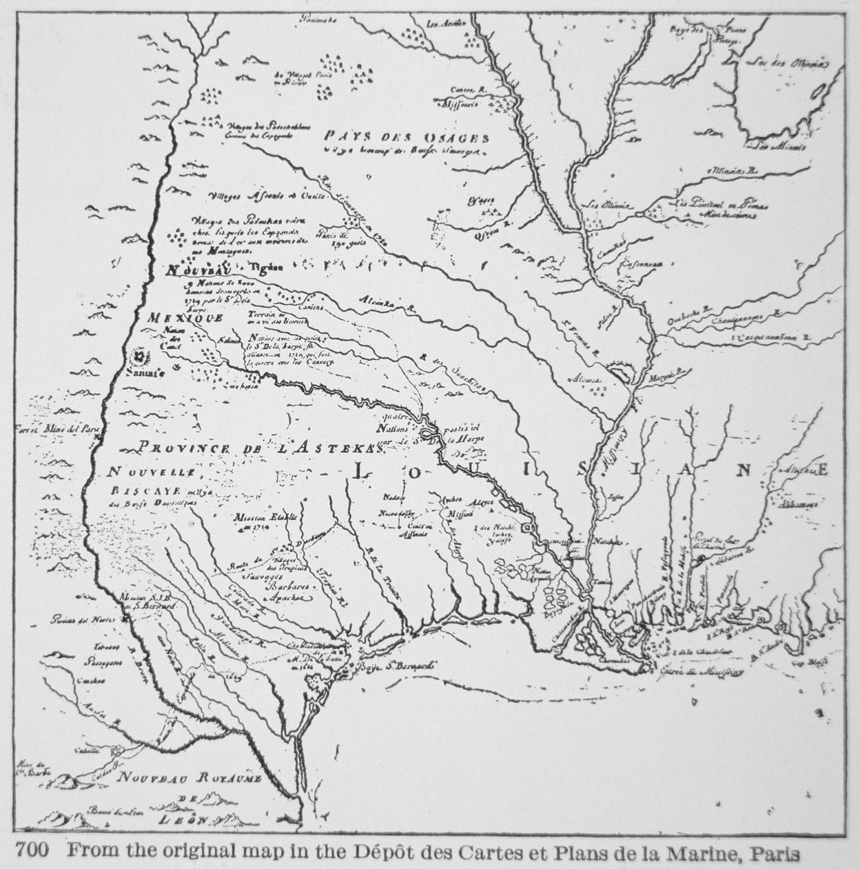 Ameryka Kolonialna: Mapa Luizjany, Nowa Francja (lito) autorstwa School French