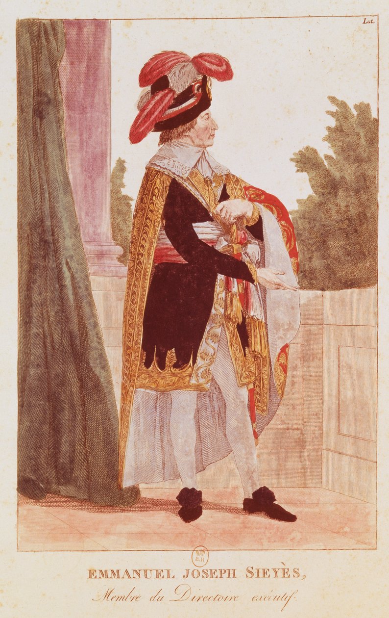 Emmanuel Joseph Sieyes (1748-1836) XVIII-XIX wiek (kolorowa grawerunek) autorstwa School French