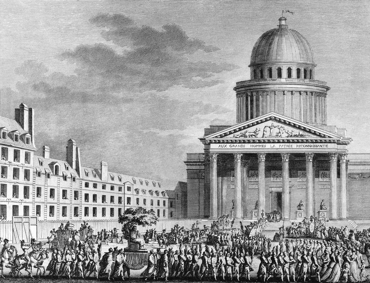 Rewolucja Francuska: Apoteoza Jeana Jacquesa Rousseau (1712-1778), jego przekład do Panteonu 11 października 1794. Paryż, Biblioteka Instytutu Historii Rewolucji autorstwa School French