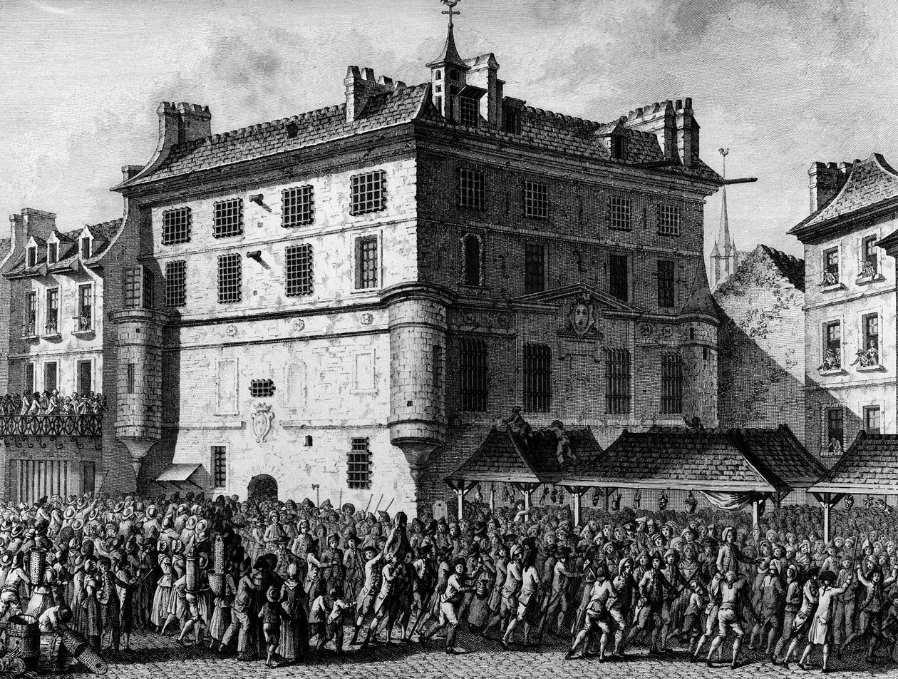 Rewolucja Francuska: Lud Gwardii Francuskiej z więzienia opactwa Saint Germain des Pres w Paryżu 30 czerwca autorstwa School French