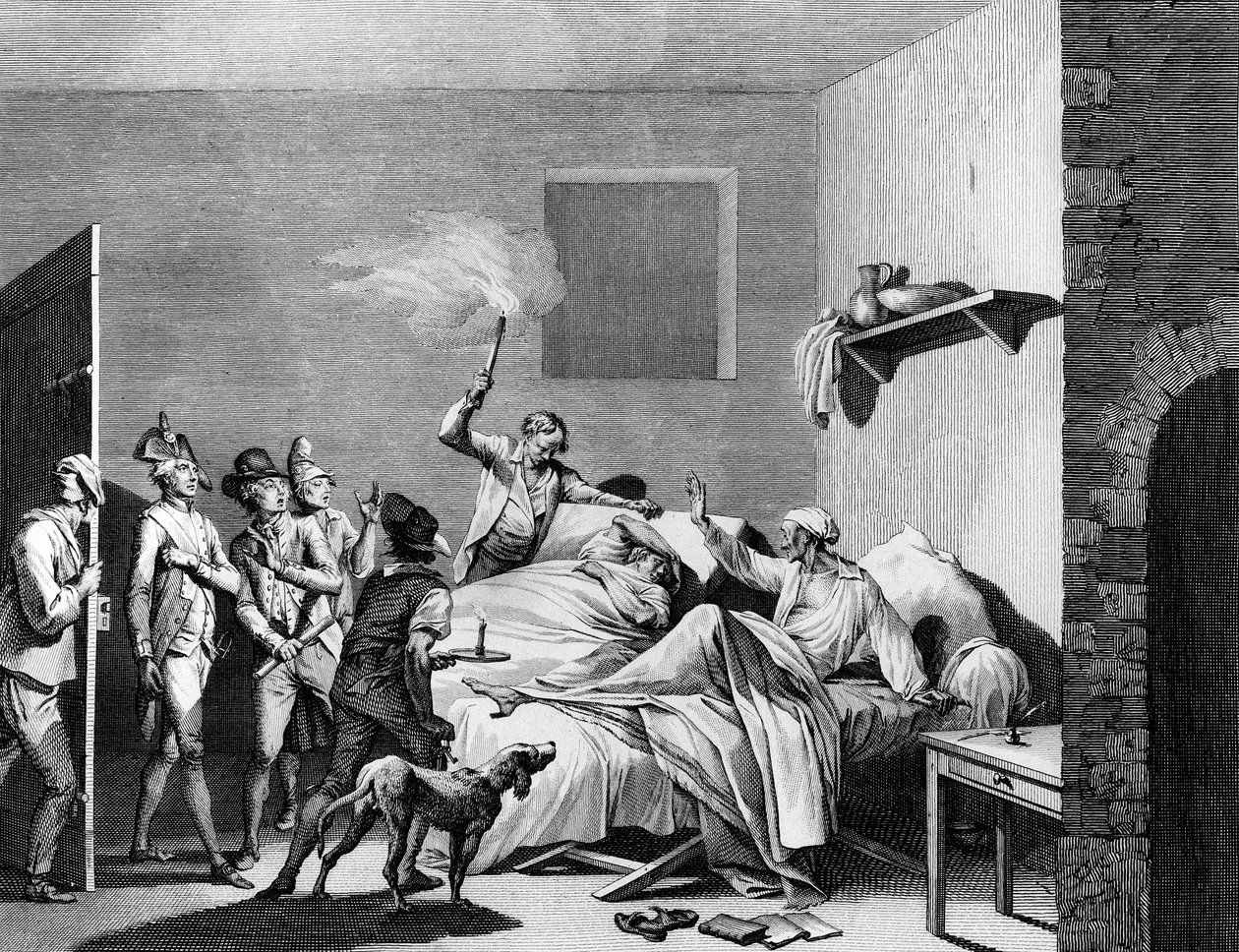 Rewolucja francuska i ruch antyrewolucyjny: Loiserolles fils został uratowany przez ojca, który 26 lipca 1794 zajął jego miejsce w sądzie rewolucyjnym i udzielił mu pomocy. Paryż, Biblioteka Instytutu Historii Rewolucji autorstwa School French