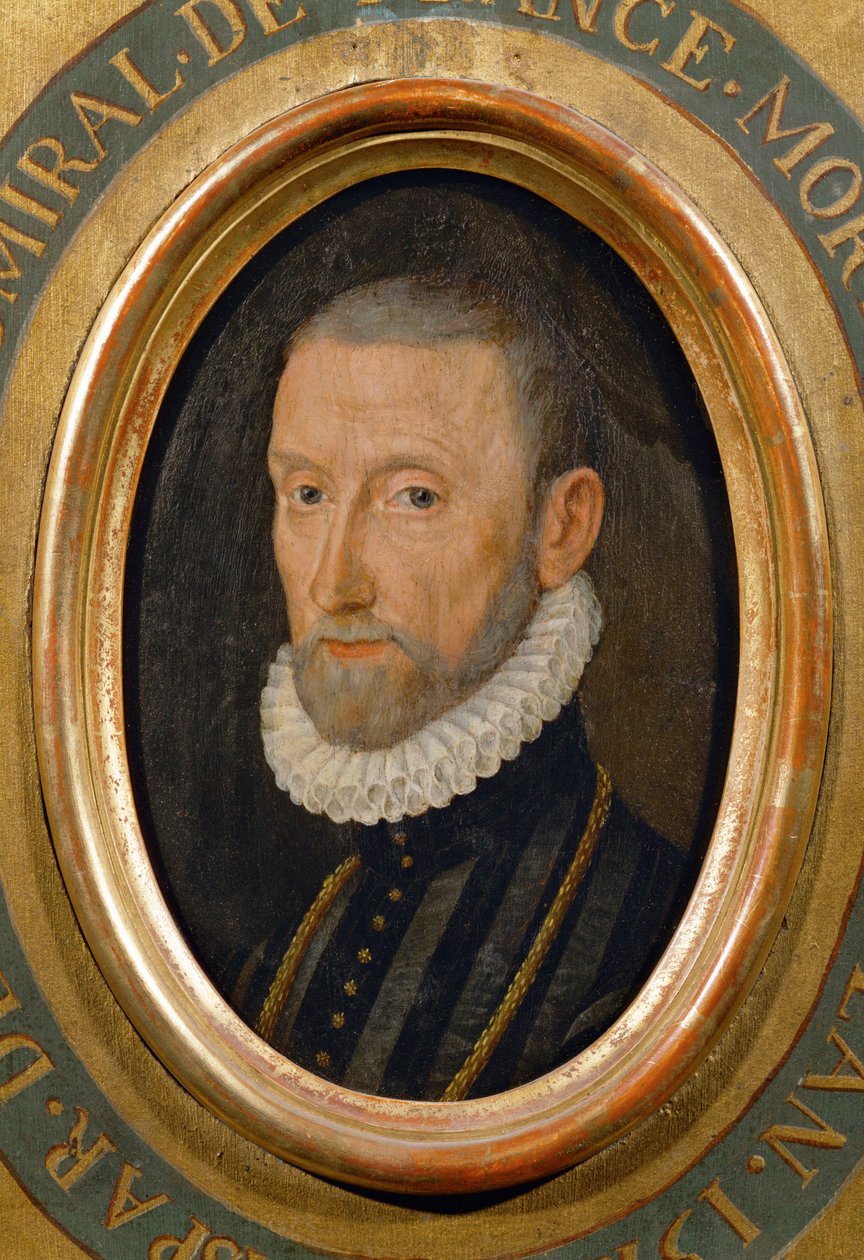 Gaspard de Coligny, admirał, mąż stanu, przywódca hugenotów, zamordowany podczas ... autorstwa School French