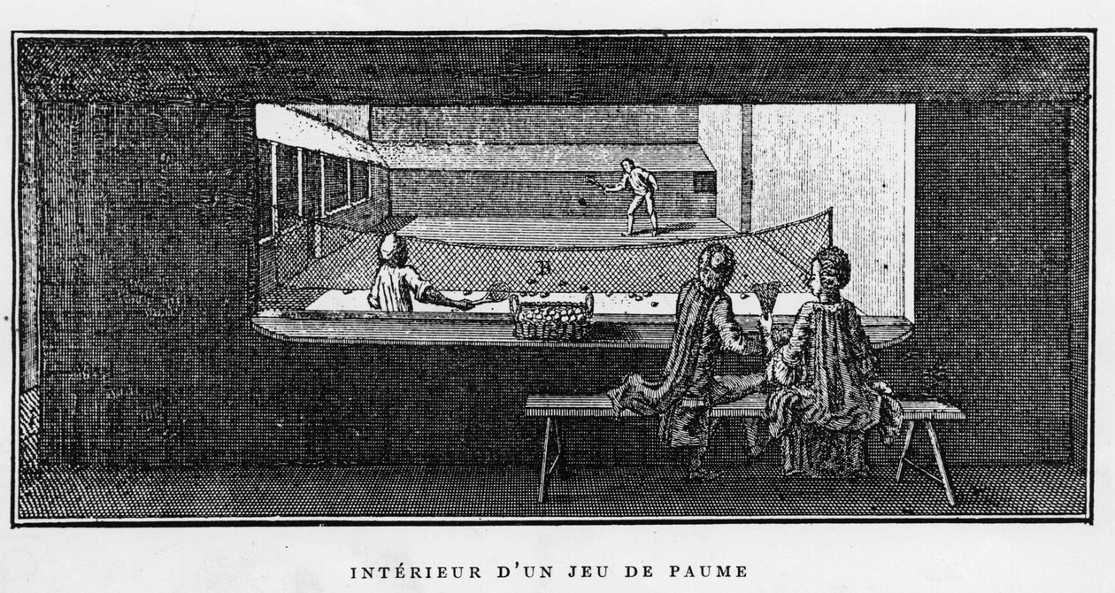 Wnętrze Jeu de Paume autorstwa School French