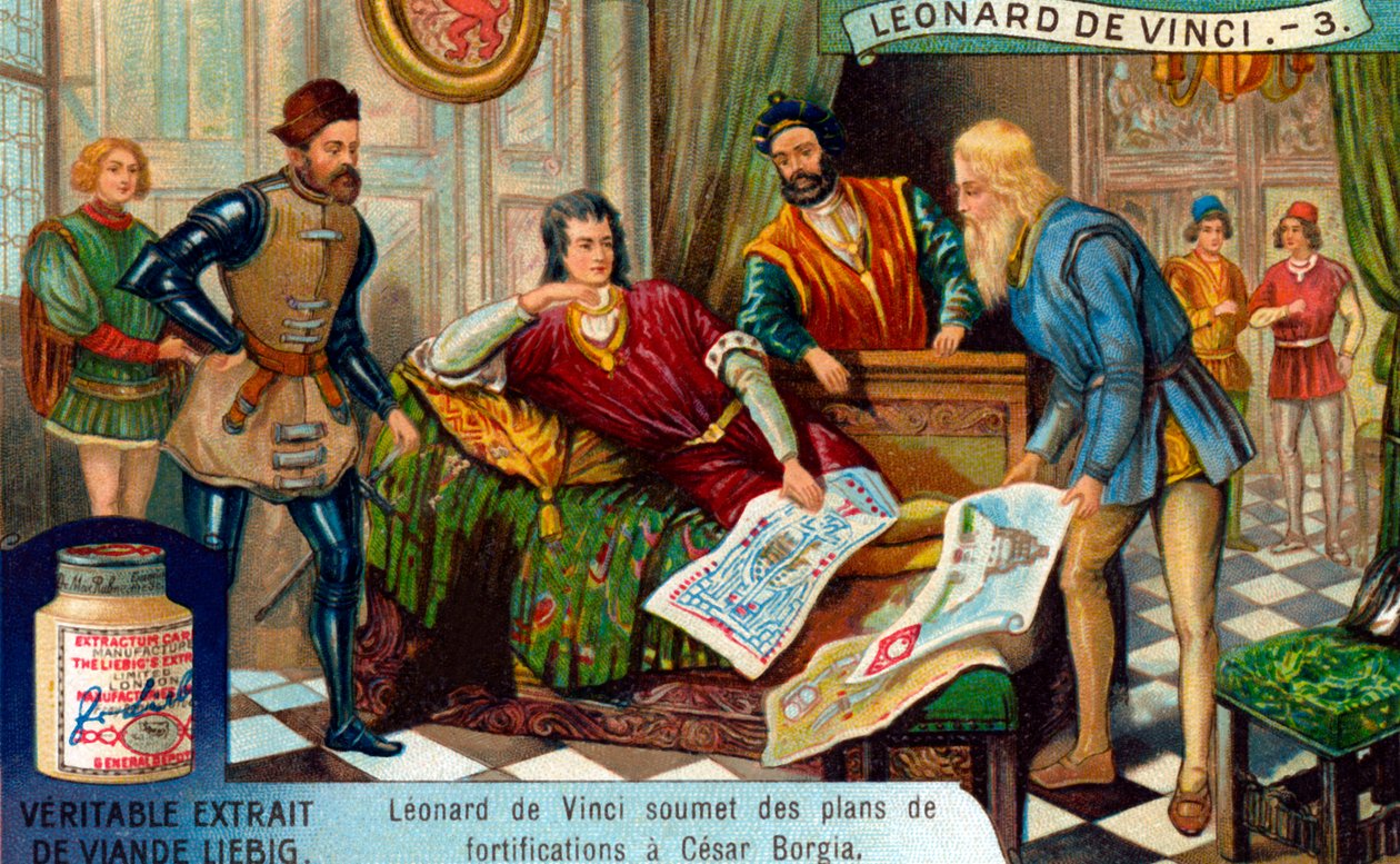 Inżynier wojskowy, Życie Leonarda da Vinci, Karta Liebiga (druk) autorstwa School French