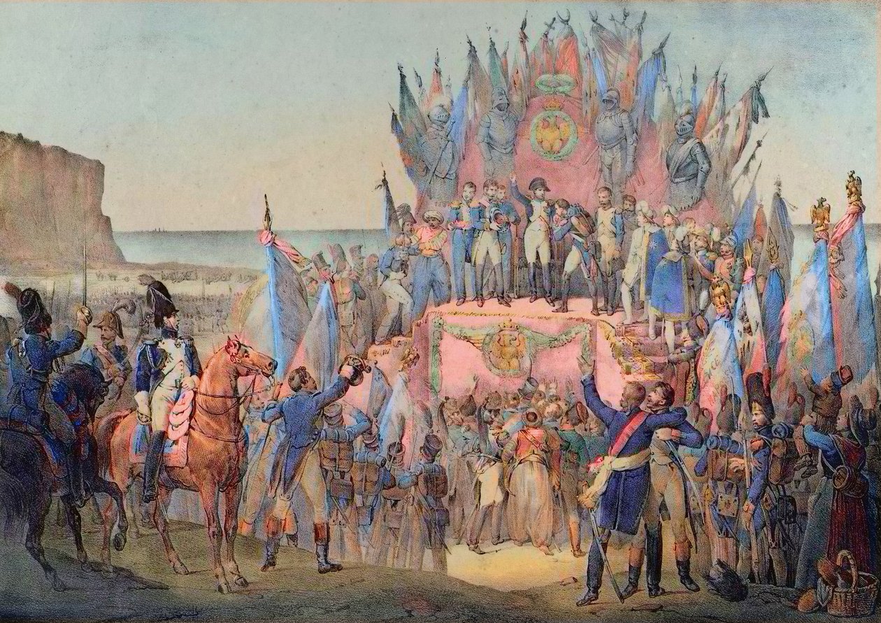 Festiwal Wojskowy w Boulogne z Napoleonem rozprowadzającym Gwiazdy Legii Honorowej – Victor Adam (francuski autorstwa School French