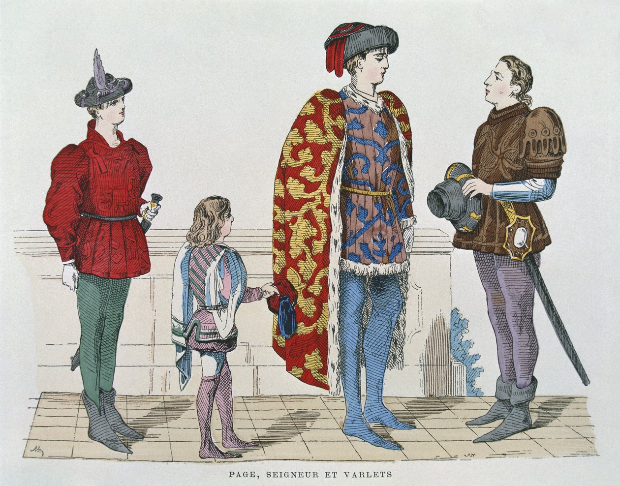 Strona chłopiec, lord i lokaj (kolor lito) autorstwa School French