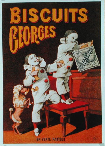 Plakat reklamujący herbatniki „Georges” (kolor lito) autorstwa School French