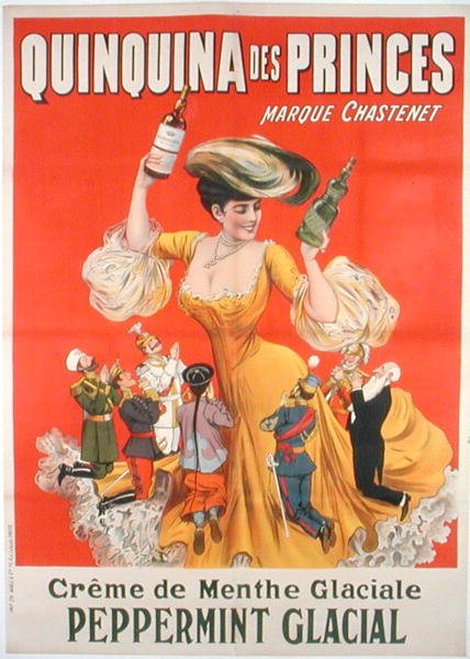 Plakat reklamujący francuski creme de menthe 