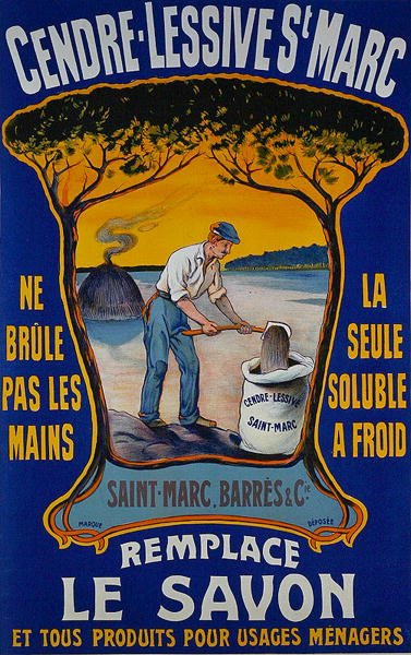 Plakat proszku do prania Saint-Marc Barres (kolor lito) autorstwa School French