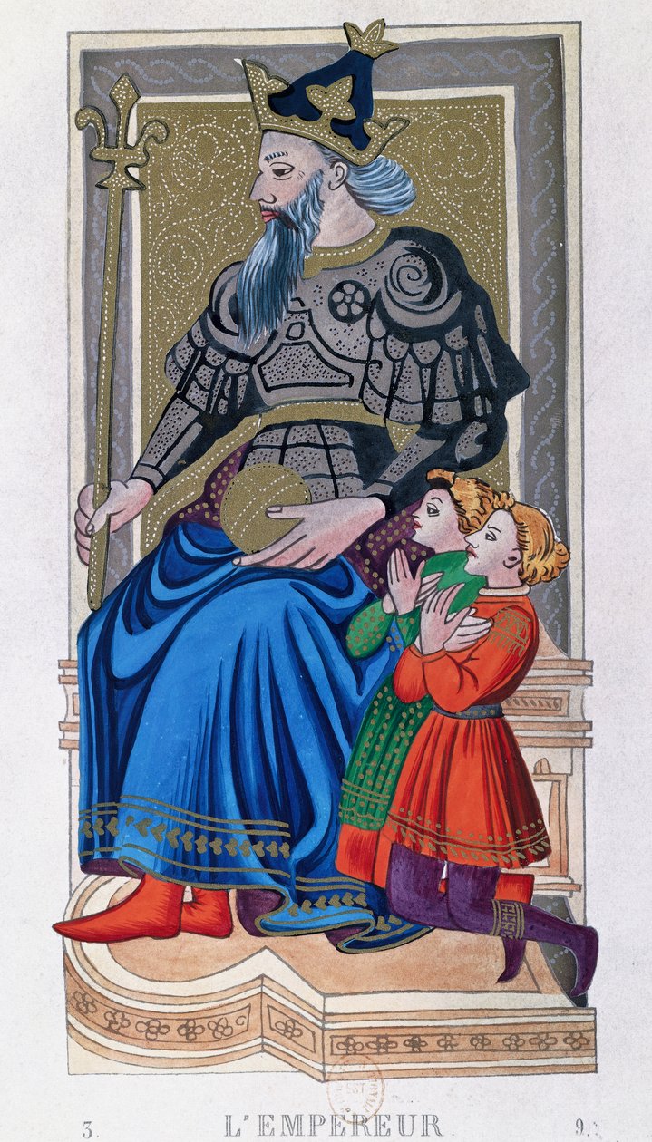 Cesarz, Karol VI tarot, Francja autorstwa School French