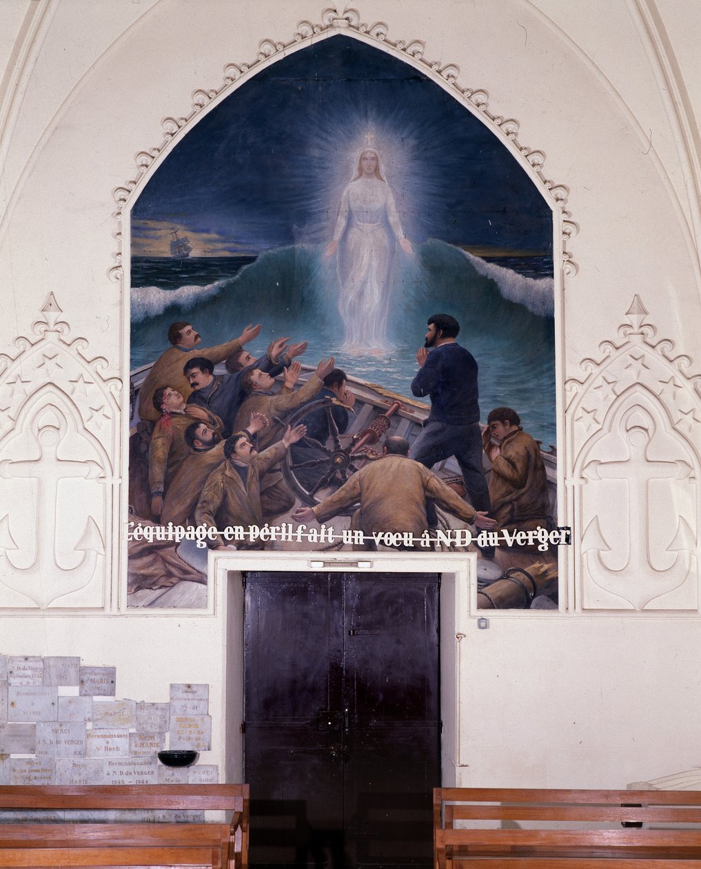 Zagrożona załoga składa życzenie N.D. du Orchard - ex-voto Notre Dame de Orger, Cancale autorstwa School French