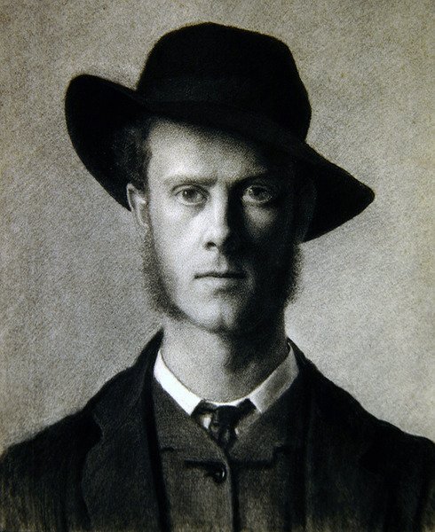 Portret młodzieńca (węgiel na papierze) autorstwa School German